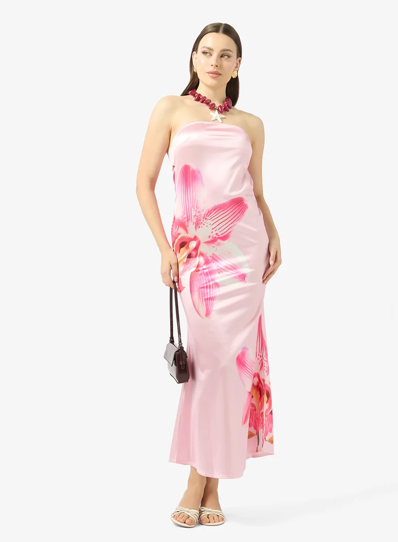 Ginger  Bandeau Floral A Line Dress for Women | Best Price UAE